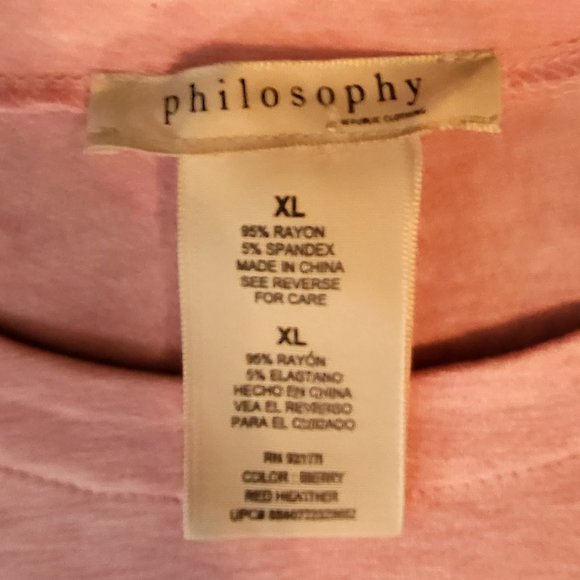 Philosophy Women's Tunic Pink Size XL New With Tags - Picture 2 of 4